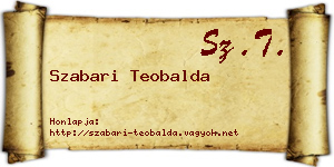 Szabari Teobalda névjegykártya